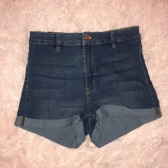 Pants - Medium Wash High Waisted Denim Shorts